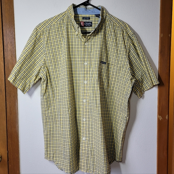 Chaps Other - Chaps Men's Button-Down Shirt Yellow and Blue Check Size XXL